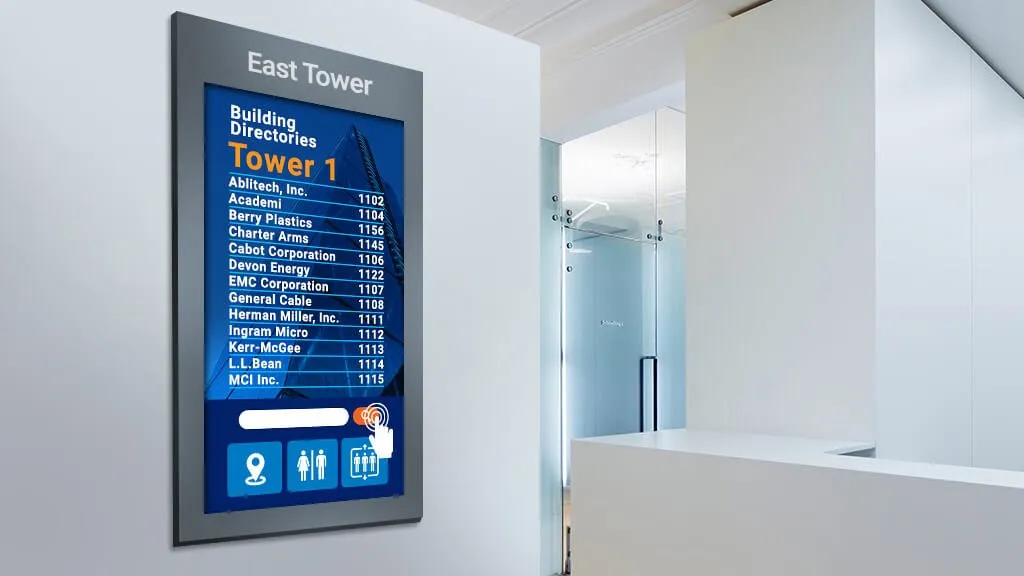 digital directory in lobby