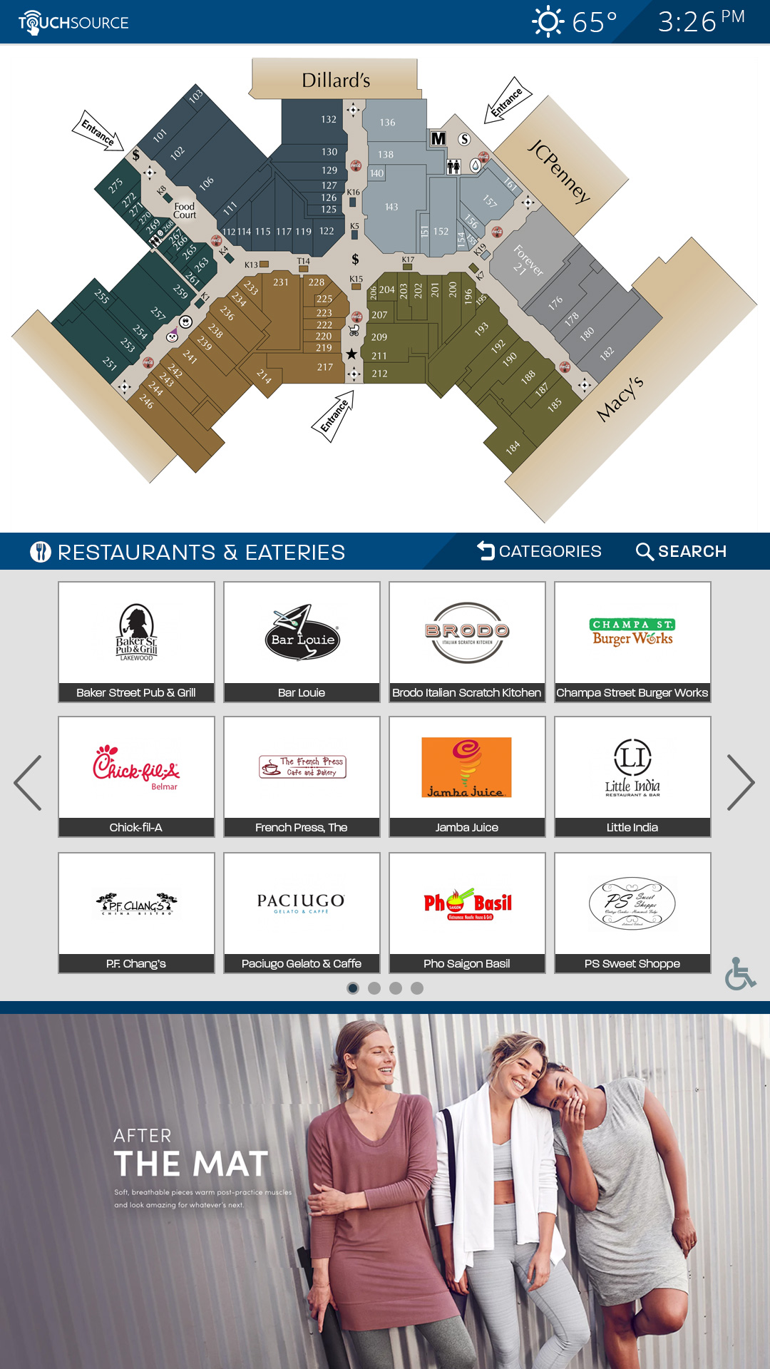 retail digital directory software: shopping mall layout