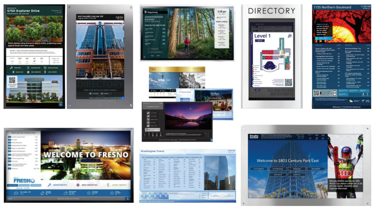 digital building directories collage