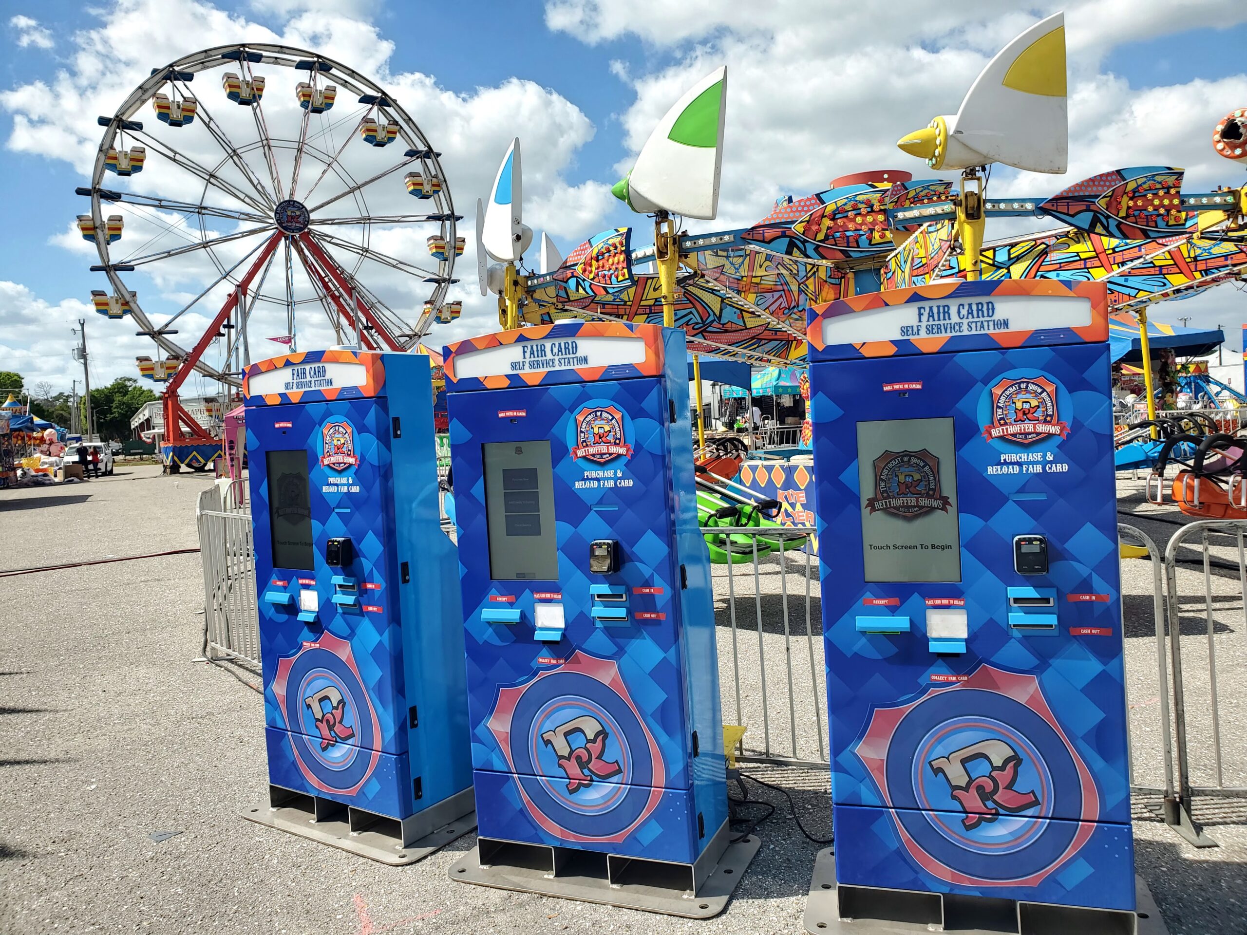 cash-to-card digital kiosks in mobile trailer at fair