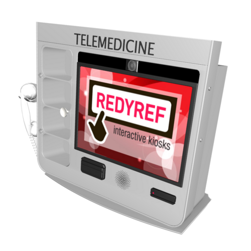 Custom telemedicine kiosk for telehealth. Tabletop Model.