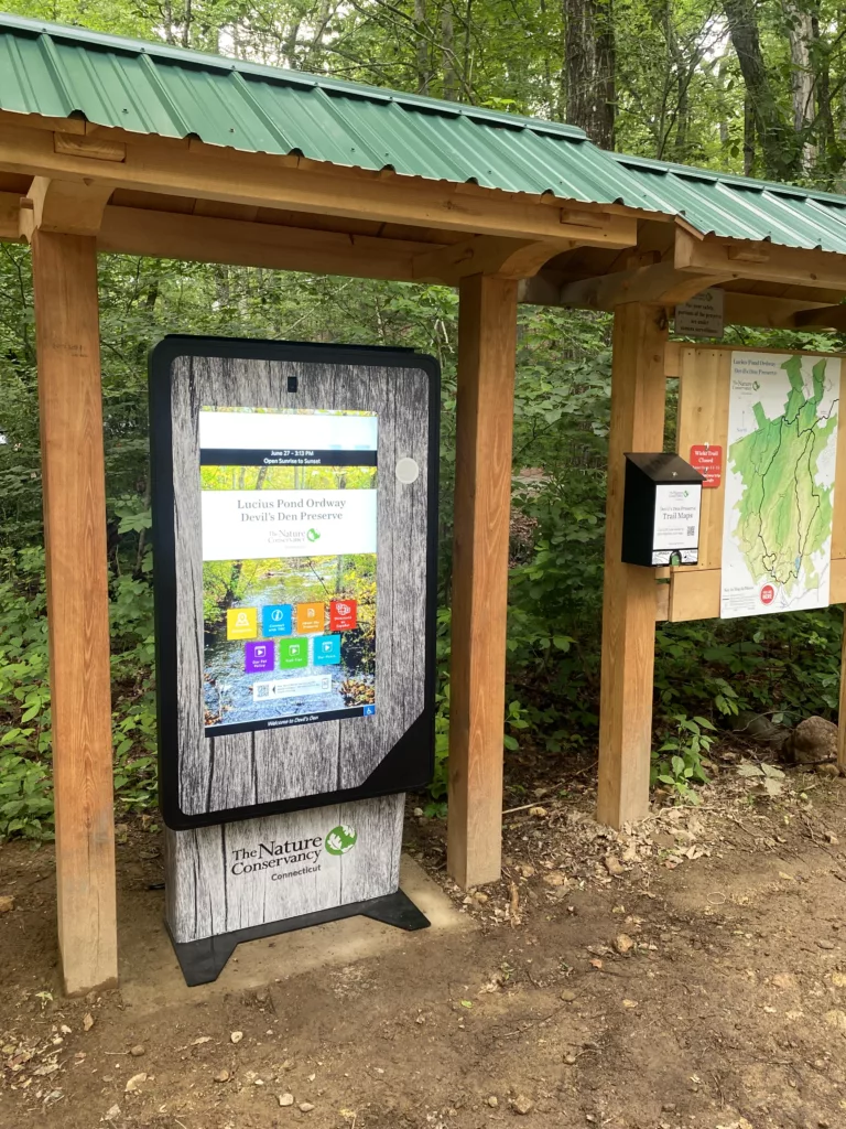 outdoor digital kiosk for nature conservatory