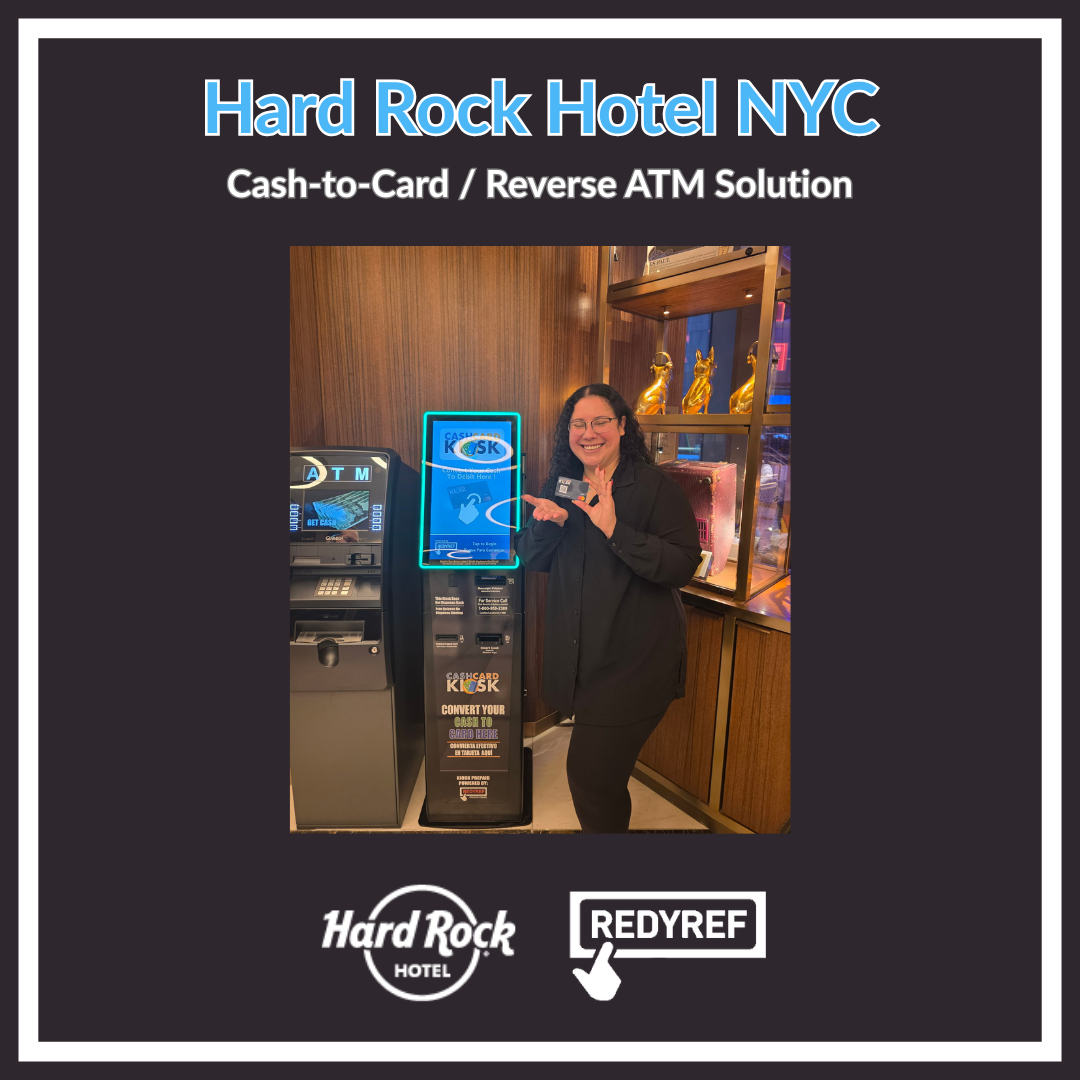 hard rock hotel reverse atm cash to card kiosk