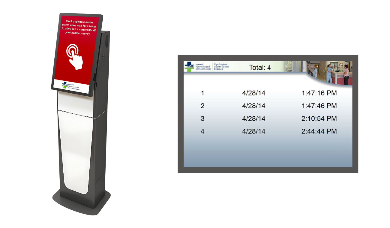 Check-In and Queuing Kiosk and Display