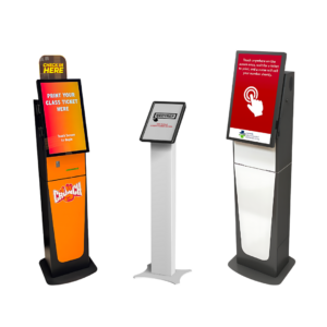 check in and queuing kiosk enclosures & hardware