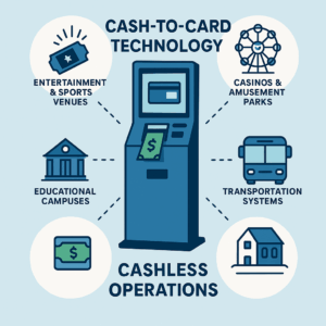 cashless payment and reverse atm cash to card use cases