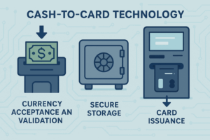 part of a reverse atm / cash to card kiosk